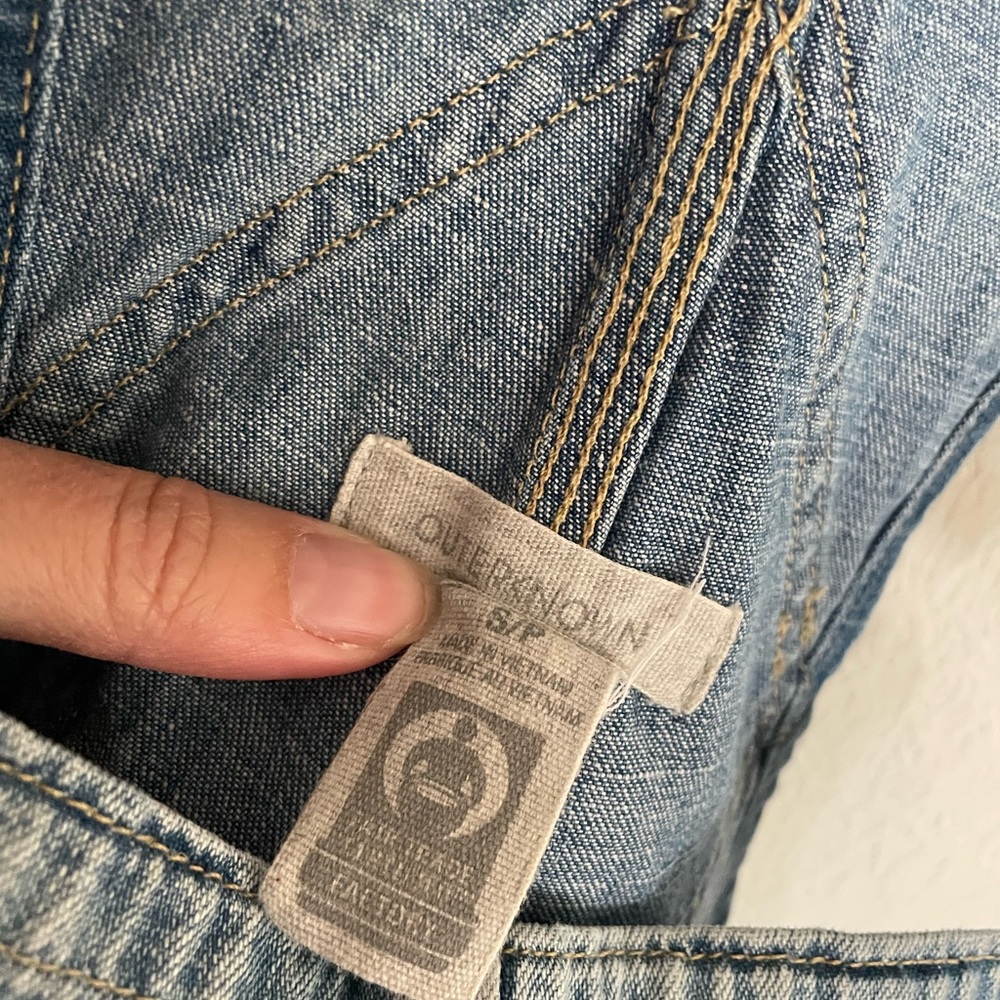 Outerknown Voyage Overalls Light Wash Denim - Picture 4 of 5